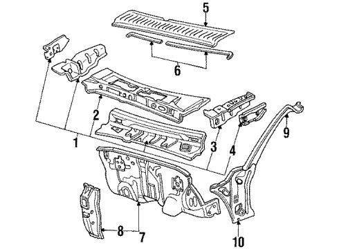 1985 Honda Accord Cowl Dashboard (Lower) Diagram for 60660-SA5-664ZZ