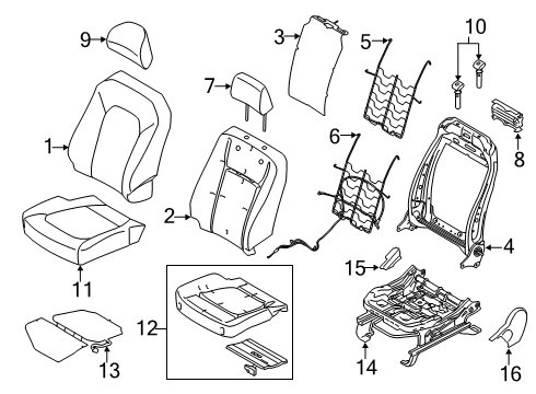 2020 Ford F-250 Super Duty Heated Seats Element Diagram for JL3Z-14D696-D
