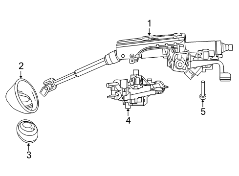 2017 Jeep Compass Steering Column, Steering Wheel & Trim Housing-Steering Column Lock Diagram for 5057296AM