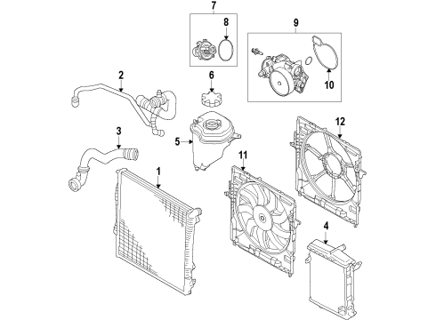 2018 BMW X5 Cooling System, Radiator, Water Pump, Cooling Fan Water Pump Diagram for 11517548263