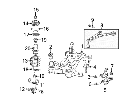 2016 Dodge Grand Caravan Front Suspension, Lower Control Arm, Stabilizer Bar, Suspension Components ISOLATOR-Spring Diagram for 68210979AA