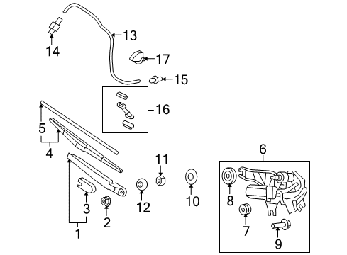 2009 Kia Borrego Wiper & Washer Components Cap-Windshield Wiper Arm Diagram for 988122F000