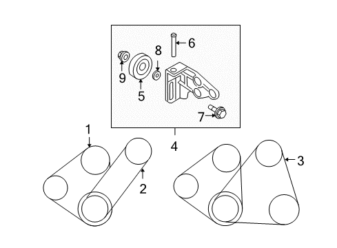 2004 Kia Rio Belts & Pulleys V Belt Diagram for 0K21A18381