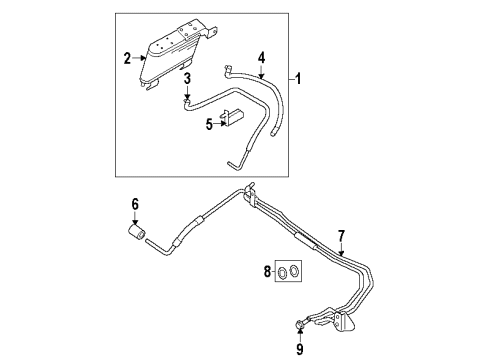 2009 Ford Explorer Trans Oil Cooler Tube Bolt Diagram for -N605905-S439