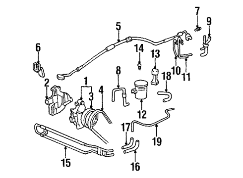 1994 Honda Civic P/S Pump & Hoses, Steering Gear & Linkage Switch Assy., Power Steering Pressure Diagram for 56490-P2A-003