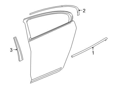 2011 Buick Regal Exterior Trim - Rear Door Belt Weatherstrip Diagram for 13228113