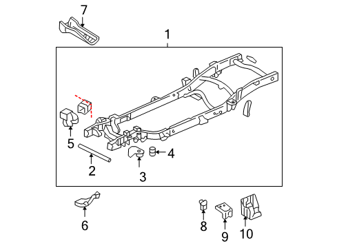 2000 GMC Yukon XL 2500 Frame & Components Reinforcement Kit, Rear Spring Rear Hanger Diagram for 12476435