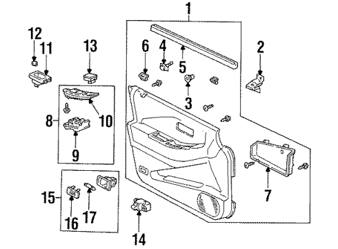 1996 Honda Odyssey Mirrors Light Assy., Courtesy *NH178L*(Daiichi) (EXCEL CHARCOAL) Diagram for 34255-SM4-961ZK