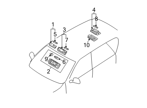 2005 BMW X3 Bulbs Housing Of Int. Reading Lamp, Rear Side Diagram for 63316962036