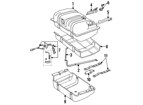 1986 Jeep Cherokee Senders Plate-Fuel Tank SKID Diagram for 52001512