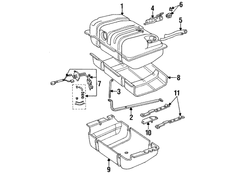 1986 Jeep Cherokee Senders Tube-Assembly Fuel Tank FLLER Diagram for 52000137
