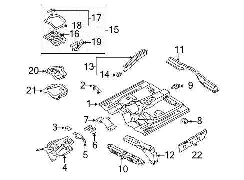 1997 Nissan Pathfinder Pillars, Rocker & Floor - Floor & Rails Boot-Rubber, Control Lever Diagram for 74960-1W010