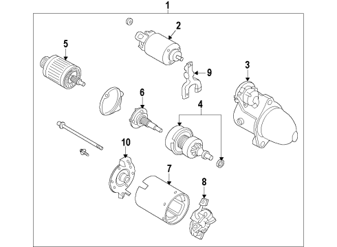 2014 Kia Rio Starter Switch Assembly-Starter Magnetic Diagram for 36120-2B100