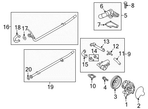 2017 Genesis G80 Water Pump Pump Assembly-COOLENT Diagram for 251003F000