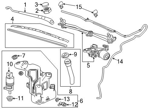2014 Chevrolet Volt Wiper & Washer Components Washer Reservoir Diagram for 23184107