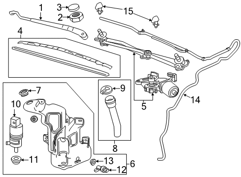 2012 Chevrolet Volt Wiper & Washer Components Washer Hose Diagram for 22760473