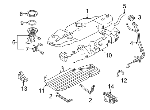 2009 Ford Explorer Sport Trac Fuel Supply Fuel Cap Diagram for AS4Z-9030-A