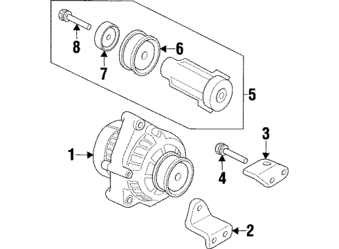 1997 Acura CL Alternator Bracket, Alternator Diagram for 31112-P8A-A00