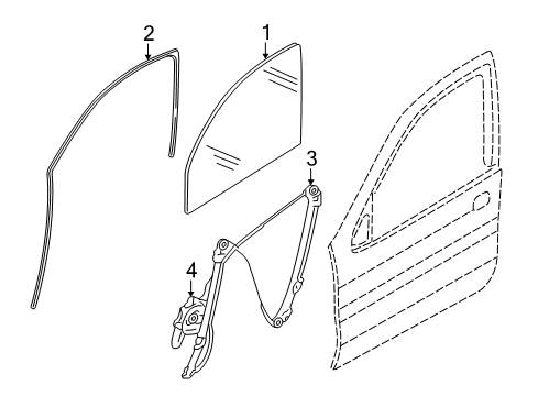 2018 BMW X5 Front Door Window Guide, Left Front Door Diagram for 51337289617