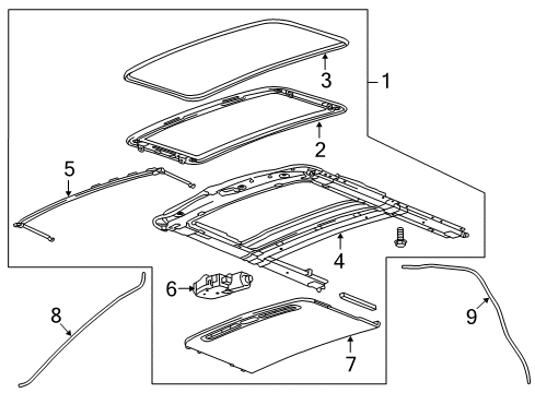 2012 Chevrolet Sonic Sunroof Air Deflector Diagram for 95202704