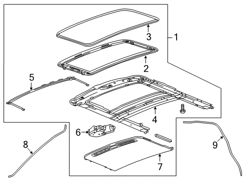 2012 Chevrolet Sonic Sunroof Drain Hose Diagram for 42520725