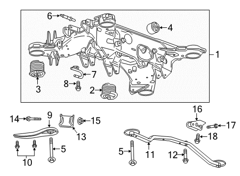 2017 Cadillac CT6 Suspension Mounting - Rear Bracket Diagram for 23182410