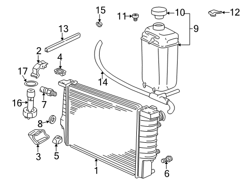 1995 BMW 750iL Radiator & Components Bracket, Right Diagram for 17111737707