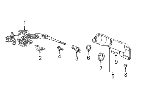 2005 Acura MDX Steering Column & Wheel, Steering Gear & Linkage Column Assembly, Steering Diagram for 53200-S3V-A03