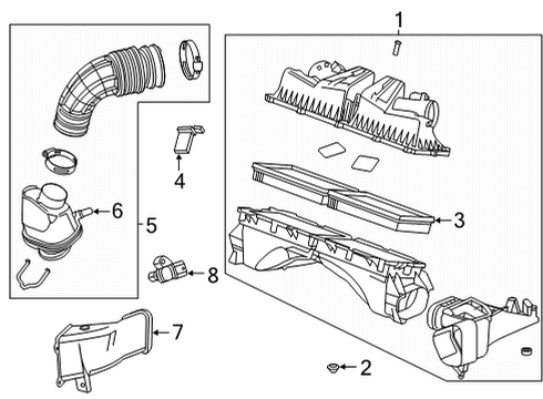 2021 Cadillac CT5 Filters Air Duct Diagram for 84767647