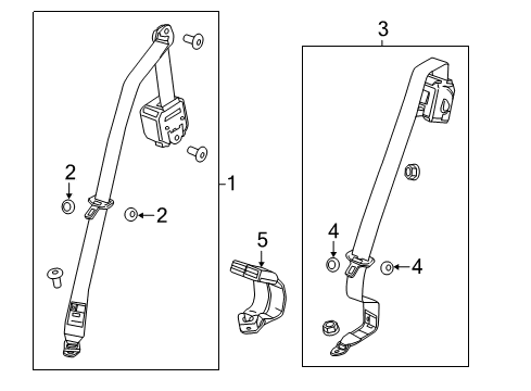 2017 Buick Envision Rear Seat Belts Center Belt Assembly Diagram for 19353789