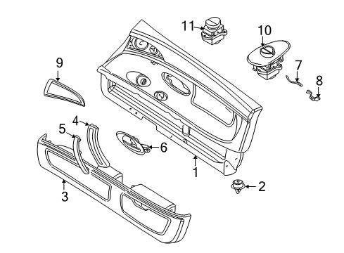 2002 BMW Z8 Interior Trim - Door Cover For Left Loudspeaker Diagram for 51417004363