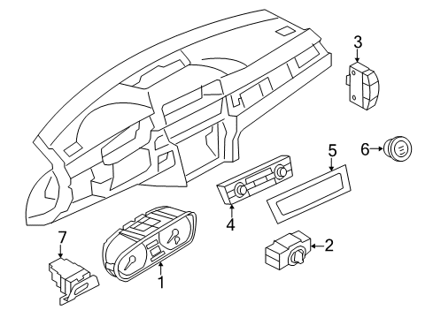 2013 BMW 128i Cluster & Switches, Instrument Panel Air Conditioning Control Diagram for 64119313738