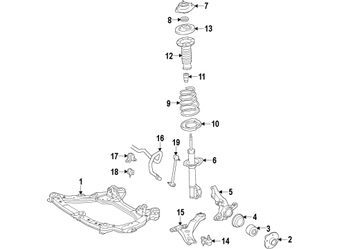 2017 Toyota Avalon Front Suspension Components, Lower Control Arm, Stabilizer Bar Stabilizer Link Diagram for 48820-07030