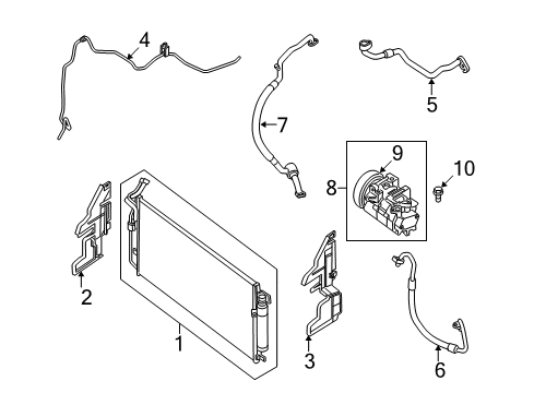 2007 Nissan Altima A/C Condenser, Compressor & Lines Pipe Front Cooler High Diagram for 92440-ZN45B