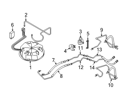 2004 BMW 760i Ride Control - Rear Left Distribution Piece Pipe Diagram for 37136751813