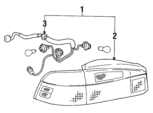 1993 Toyota Paseo Tail Lamps Lamp Assy, Rear Combination, LH Diagram for 81560-16490