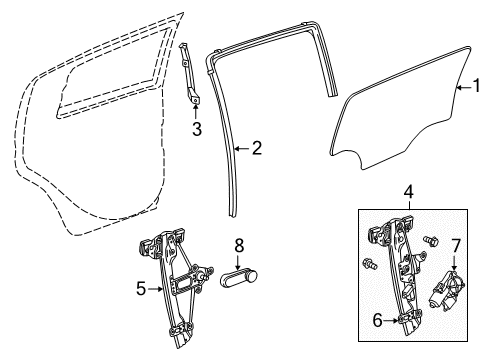 2012 Chevrolet Sonic Rear Door Run Weatherstrip Diagram for 95379898