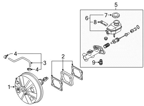 2005 Kia Spectra Hydraulic System Booster Assembly-Brake Diagram for 591102F100