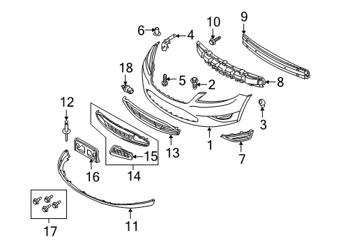 2010 Ford Taurus Automatic Temperature Controls Bumper Grille Diagram for AG1Z-17K945-AA