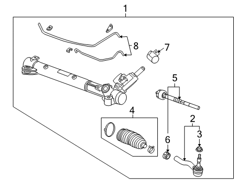 2011 Cadillac CTS P/S Pump & Hoses, Steering Gear & Linkage Gear Assembly Diagram for 19419352
