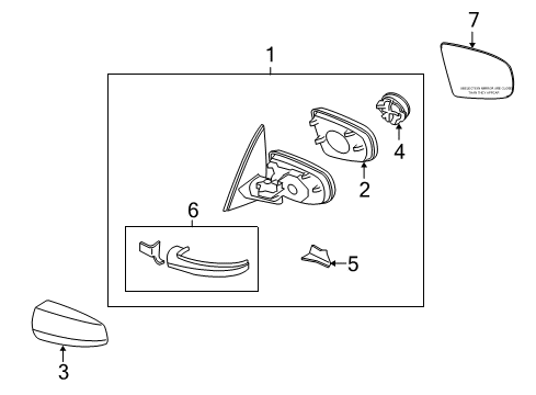 2010 BMW X6 Mirrors Heated Outside Mirror, Right Diagram for 51167282780