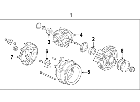 2010 Honda Element Alternator Alternator Assembly (Csd73) (Denso) Diagram for 31100-RTA-033