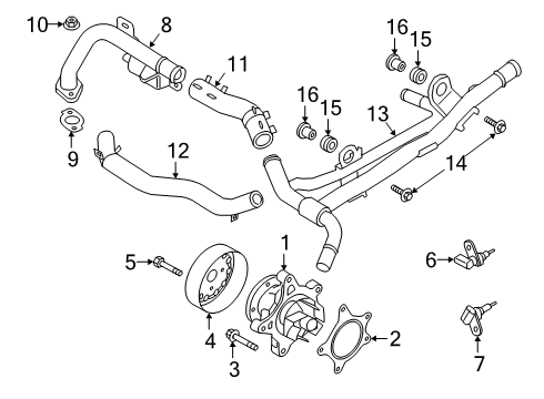 2020 Kia Rio Powertrain Control Gasket-Water Pump Diagram for 25124-2M001