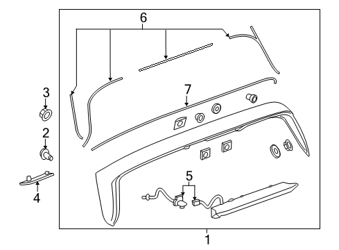 2021 Chevrolet Spark Rear Spoiler Cover Diagram for 42562875