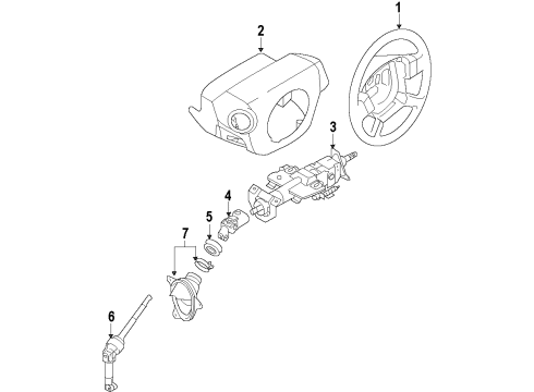 2013 Nissan Altima Steering Column & Wheel, Steering Gear & Linkage Cover Set-Steering Column Diagram for 48470-3TA0A