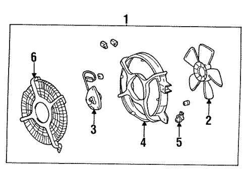 1995 Toyota Corolla A/C Condenser Fan Shroud Diagram for 88454-12130