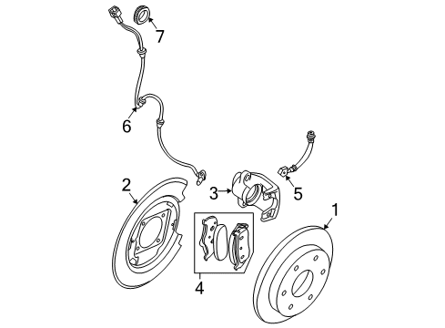 2008 Nissan Xterra Anti-Lock Brakes Hose Assy-Brake Diagram for 46210-ZL81A