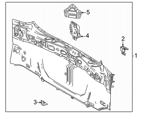 2022 Toyota Venza Rear Body Reinforce Plate Diagram for 52163-0R030