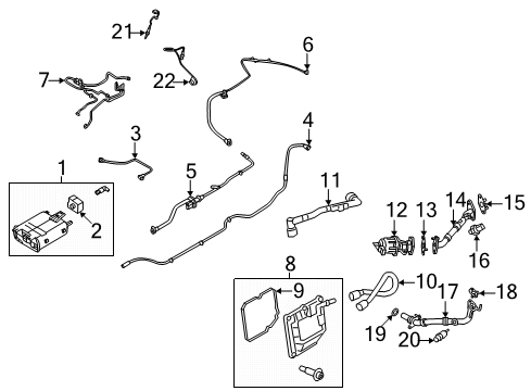 2022 Ford Escape Emission Components EGR Valve Diagram for K2GZ-9D475-B