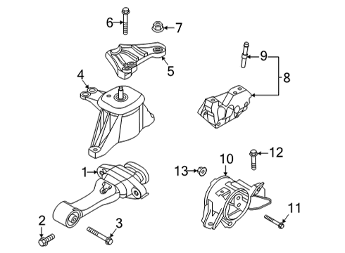 2022 Hyundai Santa Cruz Engine & Trans Mounting BRACKET ASSY-ENGINE MTG Diagram for 21810-N9540